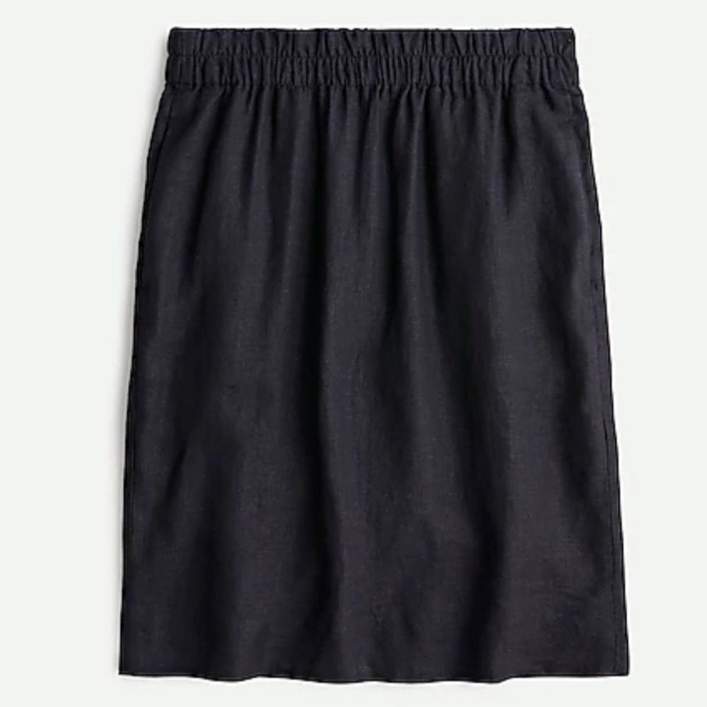 J. Crew pull-on linen skirt in black
